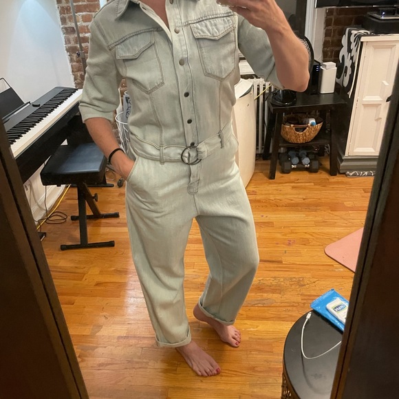 Denim Utility Jumpsuit - Picture 2 of 13